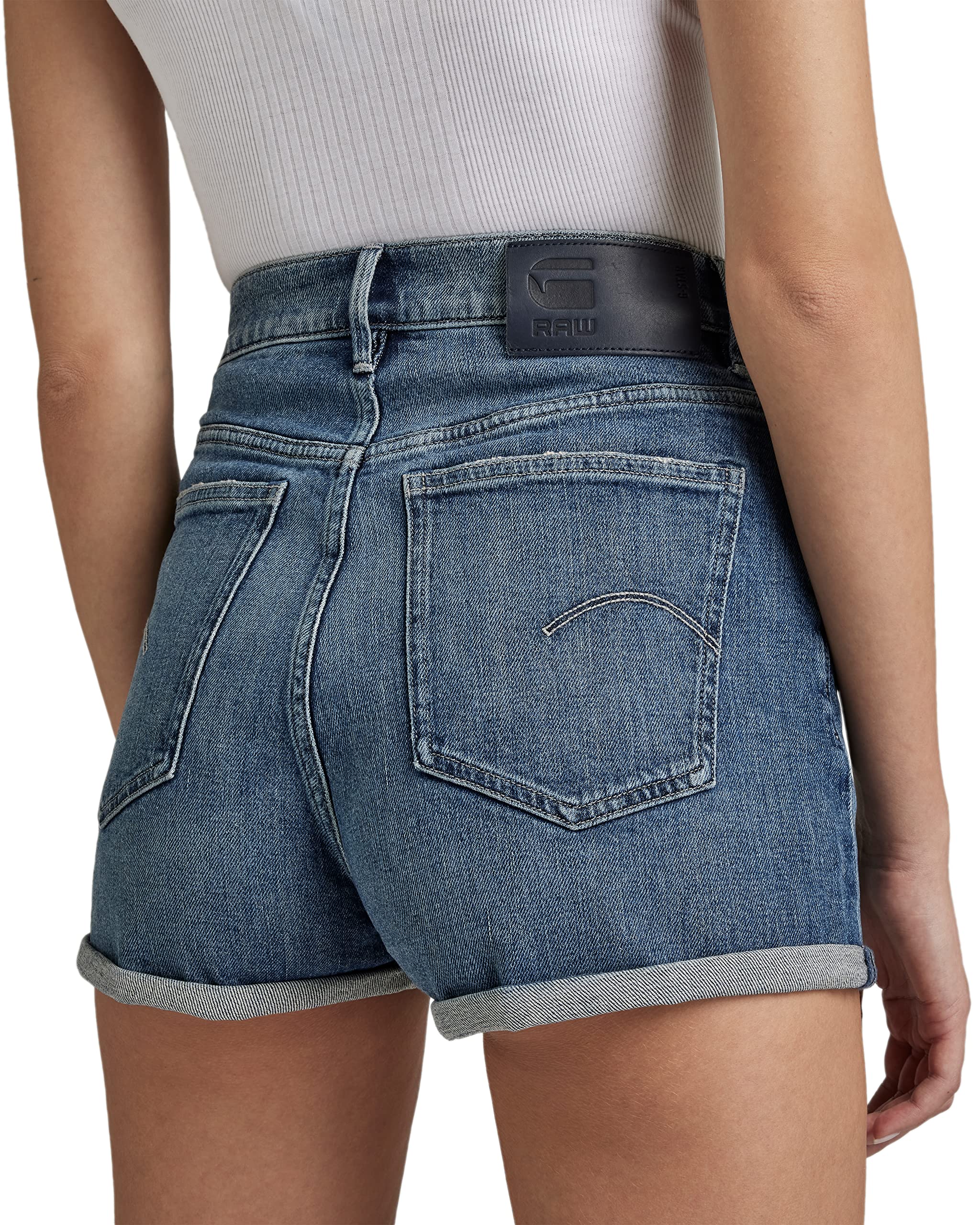 G-STAR Women's Tedie Ultra High Rise Denim Shorts - Stylish Distressed Denim Shorts for Women | Perfect for Summer Outfits, Beach Vacations & Casual Streetwear