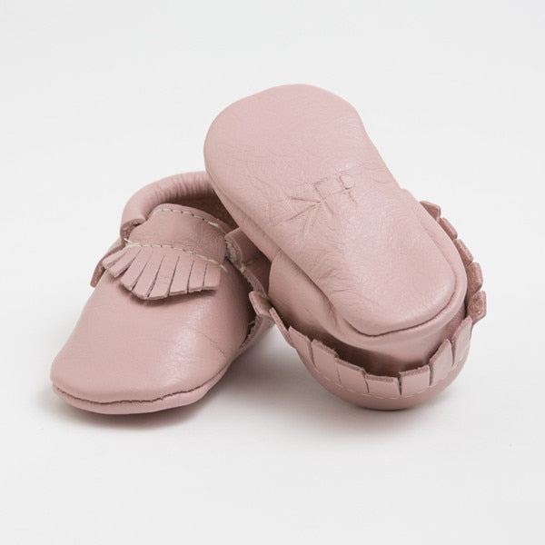 Classic Moccasins for Women - Soft Leather Slip-On Comfort Shoes in Blush Pink | Perfect for Indoor, Outdoor & Casual Wear