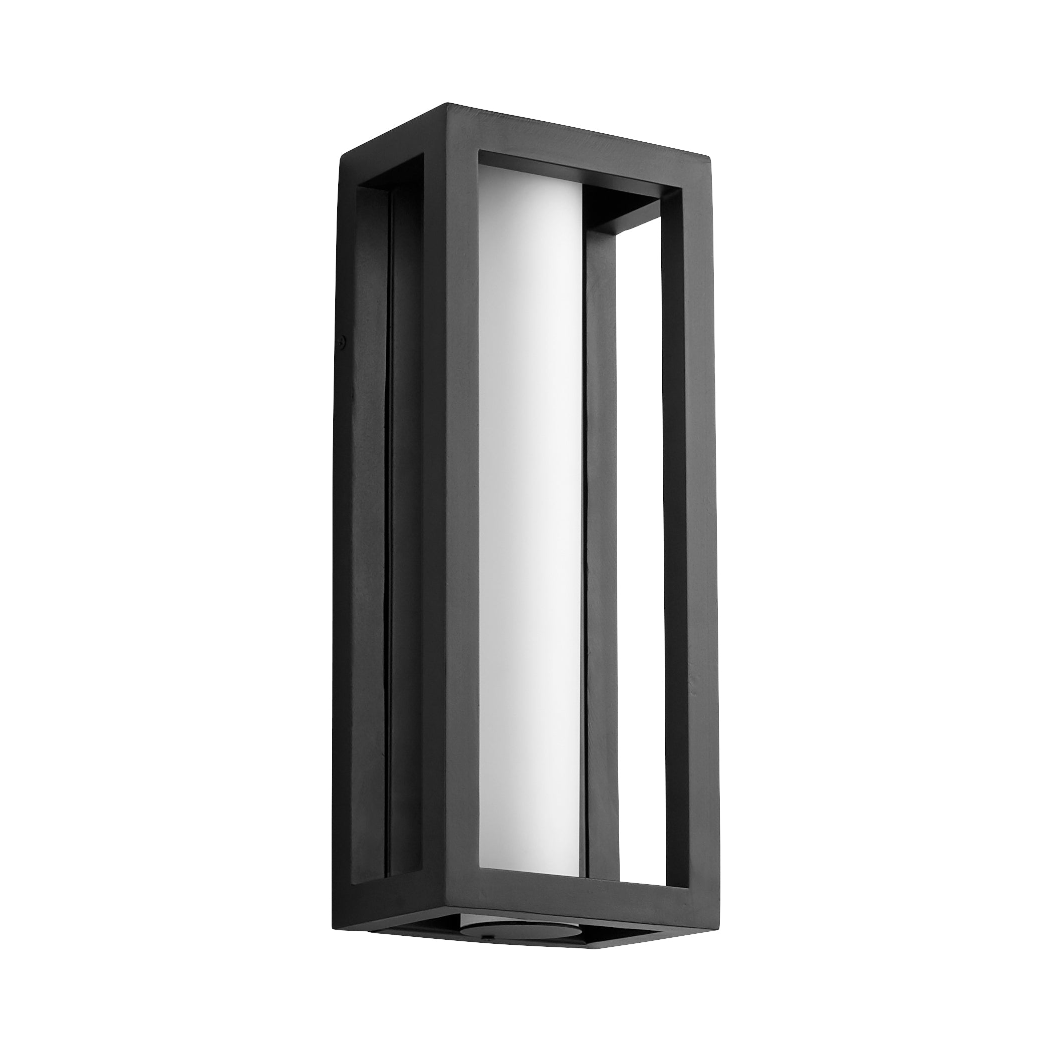 Oxygen Aperto 3 723 15 Outdoor Wall Sconce - 16 Inch Medium Lantern Light, 3000K Warm White, Transitional Black Finish - Perfect for Porch, Patio, Garden & Entryway Lighting