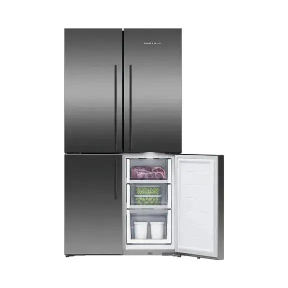 Fisher & Paykel 538L Quad Door Stainless Steel Refrigerator - Energy Efficient French Door Fridge for Large Kitchen & Family Use