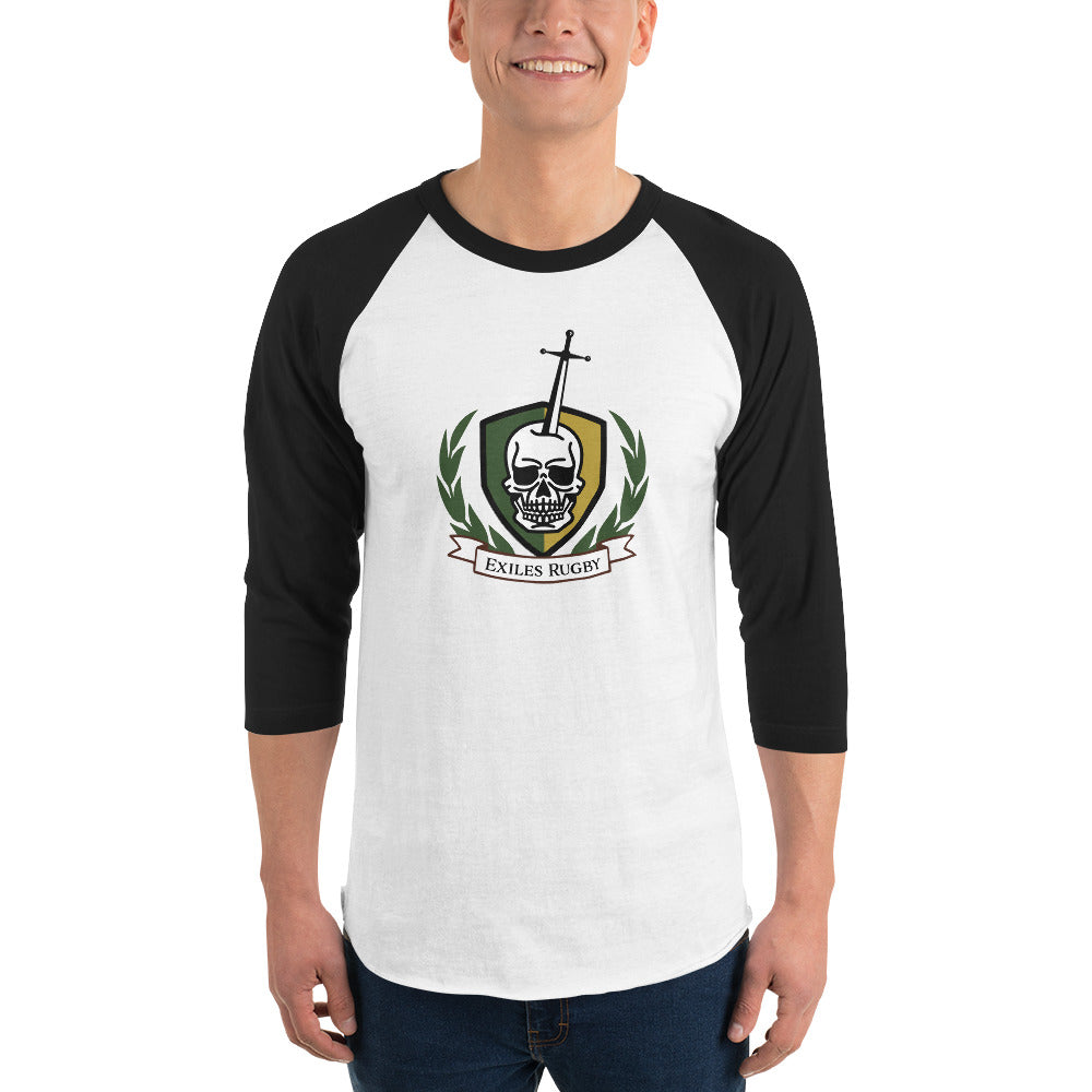 Exiles RFC Raglan 3/4 Sleeve Baseball Shirt - Men's Rugby Jersey for Sports & Casual Wear - Perfect for Game Day, Training & Everyday Outfits