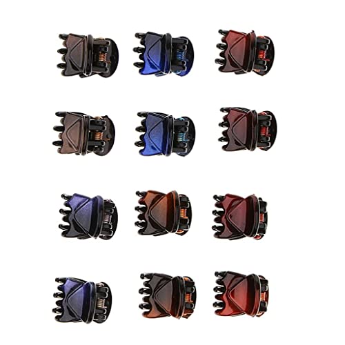 DYNWAVE 12pcs Small Mini Hair Clips for Women & Girls - Plastic Hair Pins Clamps in Multicolor - Perfect for School, Work, Parties & Everyday Styling