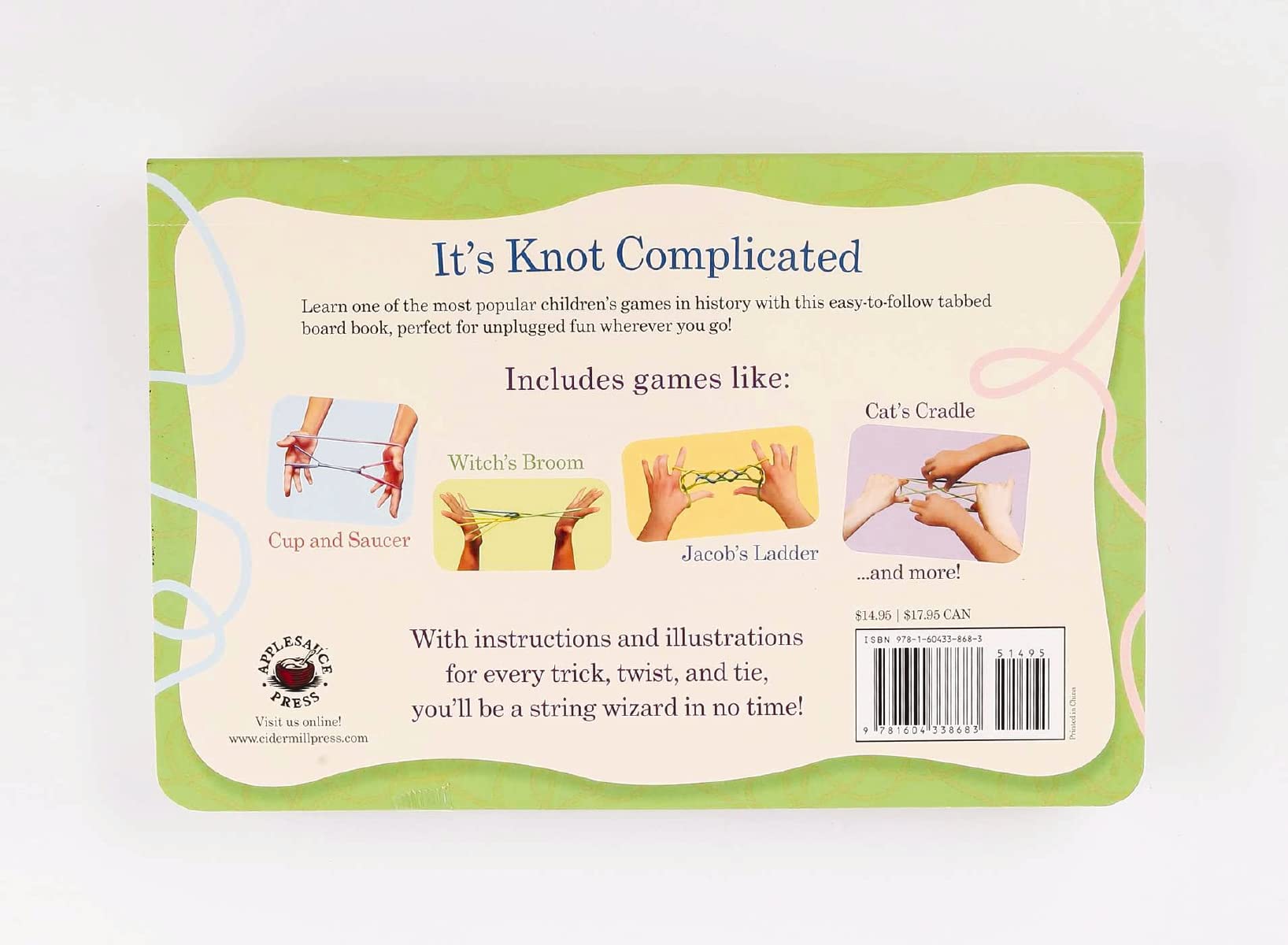 The Cat's Cradle & 8 Fun String Games for Kids - Classic Hand String Tricks for Unplugged Playtime, Travel & Indoor Activities