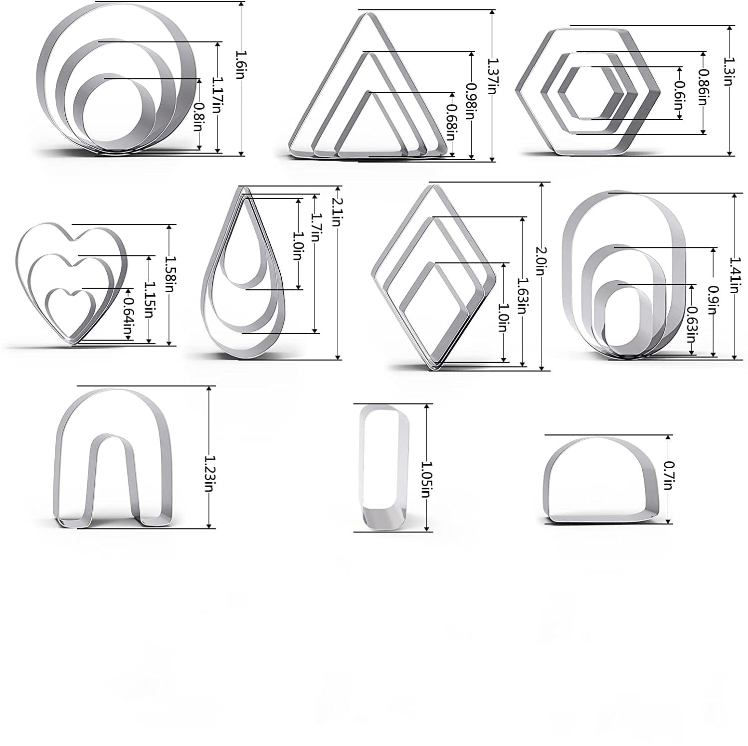 DIYOOHOMY 24 Pcs Polymer Clay Cutters - Metal Clay Earring Jewelry Making Kit with Geometric Flower Molds - Perfect for DIY Crafts, Handmade Jewelry & Polymer Clay Art Projects