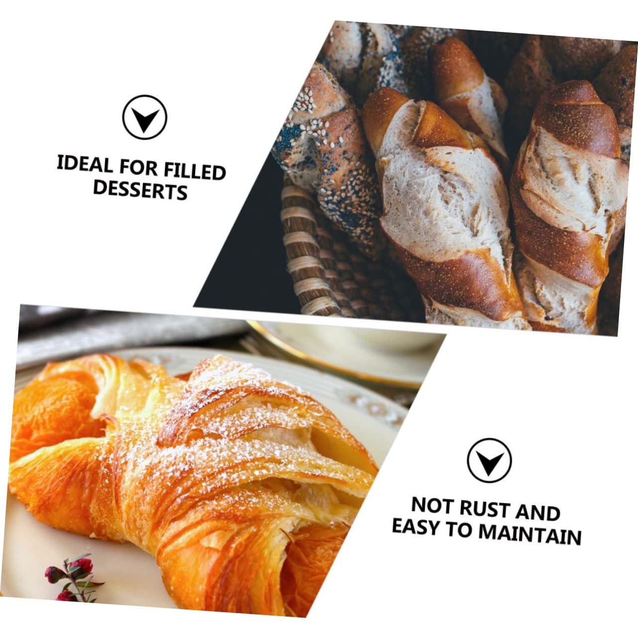 Premium Stainless Steel Croissant Mold Set - 15pcs Professional Butter Horn Danish Pastry Baking Tubes for Perfect Hollow Bread & Sweet Cones | Ideal for Home Bakers, Pastry Shops & Commercial Kitchens