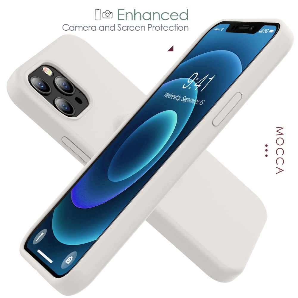MOCCA iPhone 12 Pro Max Case 6.7 Inch with Ring Kickstand - Shockproof Protective Phone Cover with Soft Microfiber Lining | Anti-Scratch Full Body Protection | Perfect for Work, Travel & Outdoor Activities (Stone)