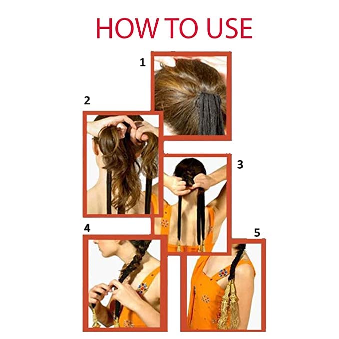 SIYAA Punjabi Paranda/Parandi - Traditional Indian Hair Braid Accessory for Women & Girls | Blue Tassel Hair Extension for Weddings, Festivals & Cultural Events (Parandi Choti)