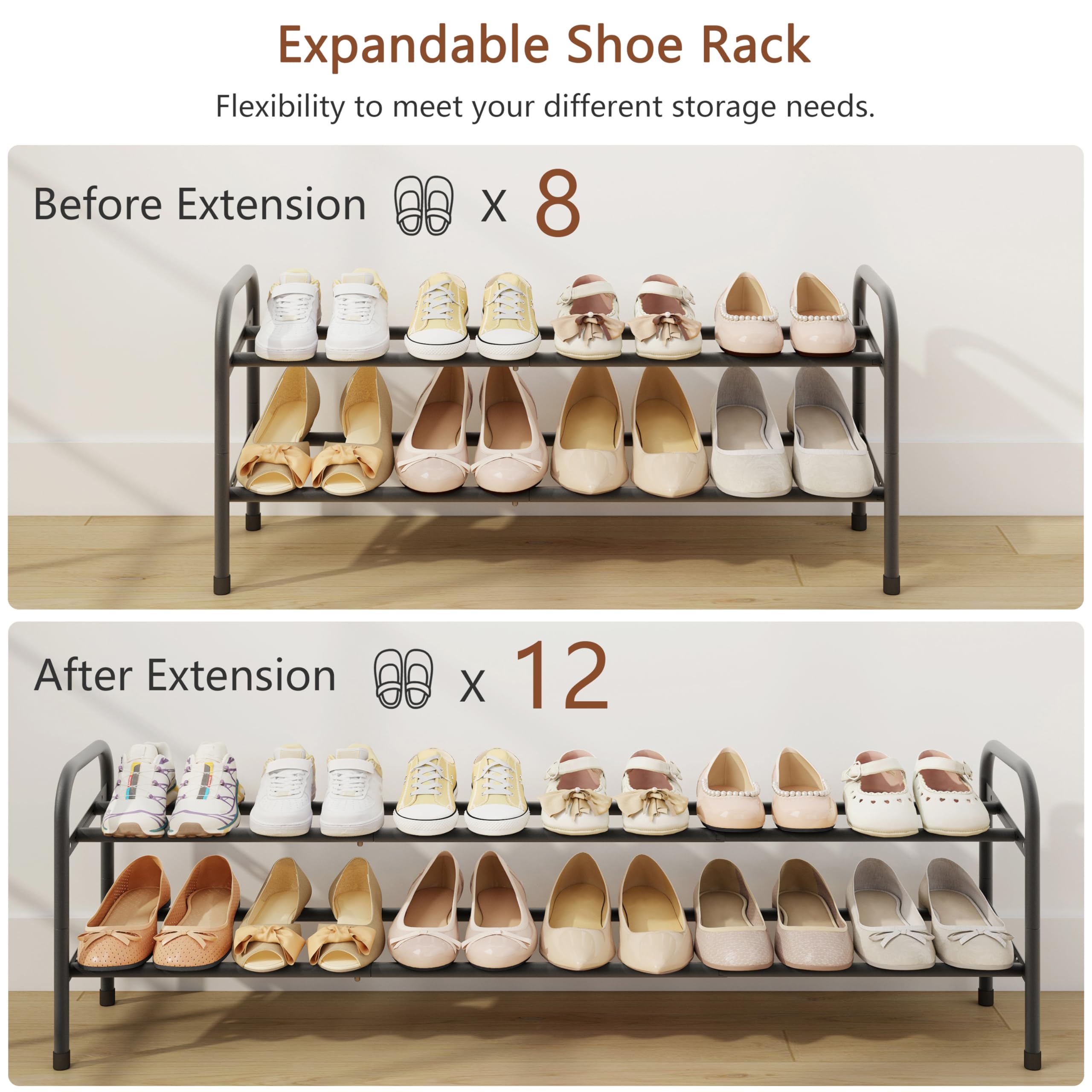 2-Tier Expandable Shoe Rack Organizer - 41.53