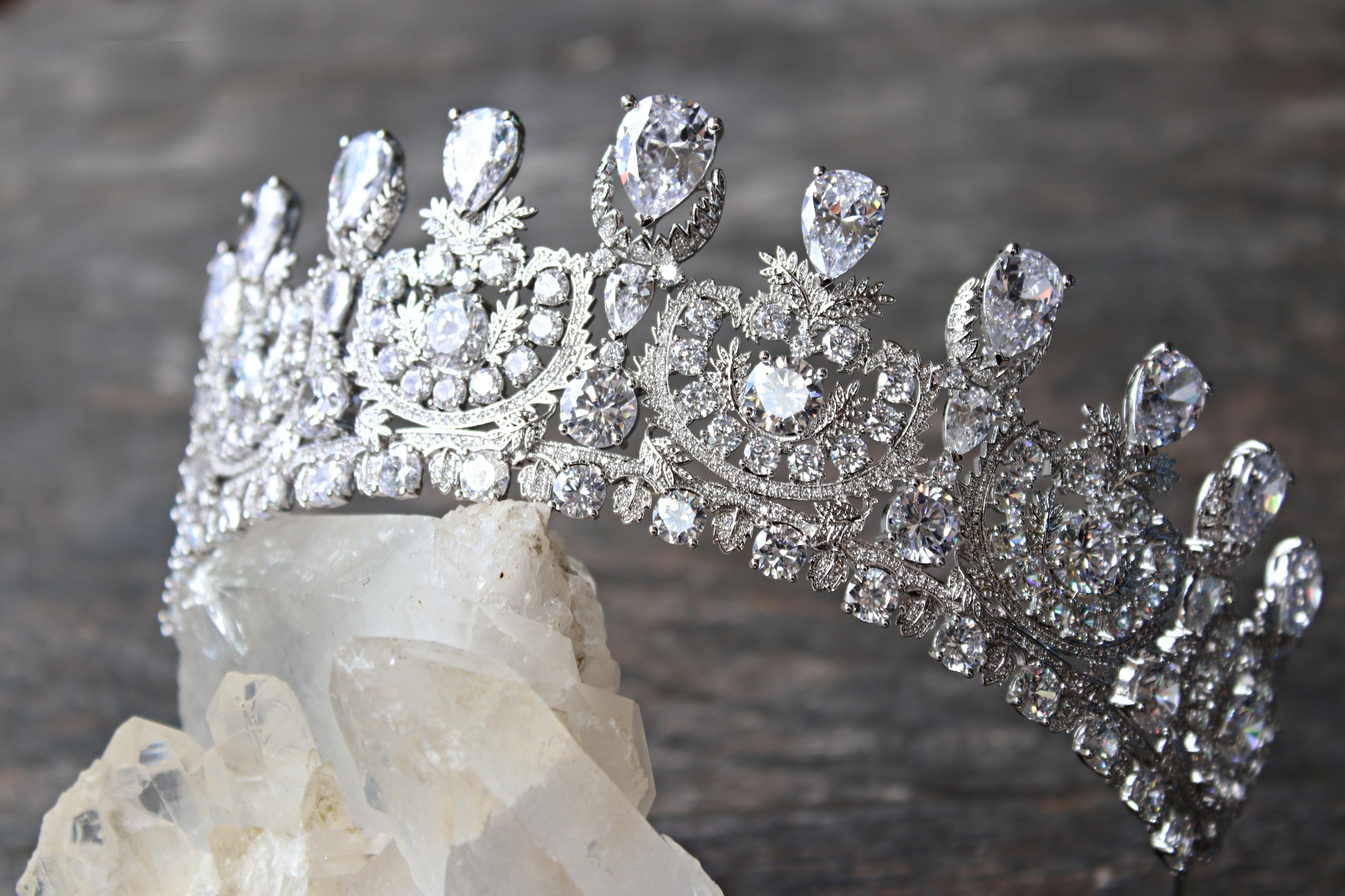 KATHERINE Royal Bridal Tiara - Elegant Crystal Wedding Crown for Bride, Princess, Prom & Special Occasions | Perfect for Bridal Showers, Weddings, Pageants & Formal Events