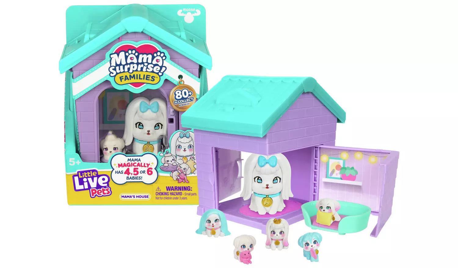 Little Live Pets Mama Surprise Families - Interactive Toy House with Surprise Baby Pets for Kids | Perfect for Pretend Play, Gift Giving & Collectible Fun