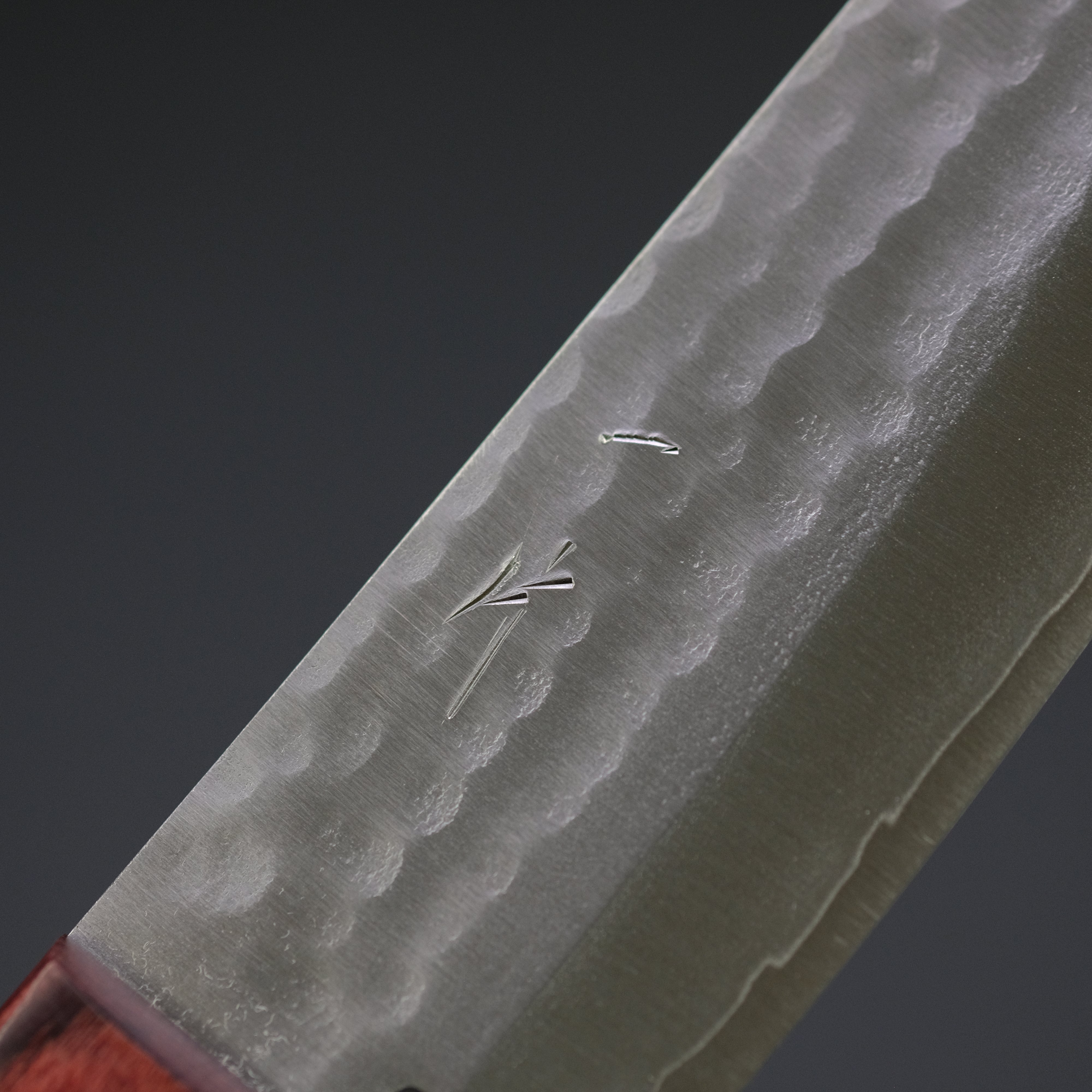 Hitohira NM Small Santoku Knife 130mm with Red Pakka Handle - No Bolster - Japanese Kitchen Knife for Precise Slicing, Dicing & Chopping - Perfect for Home Chefs & Professional Cooks