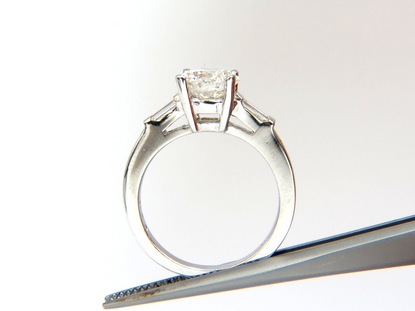 1.51ct GIA Certified Round Brilliant Diamond Engagement Ring with 0.30ct Baguette Side Stones in Platinum - Perfect for Proposals, Anniversaries & Special Occasions