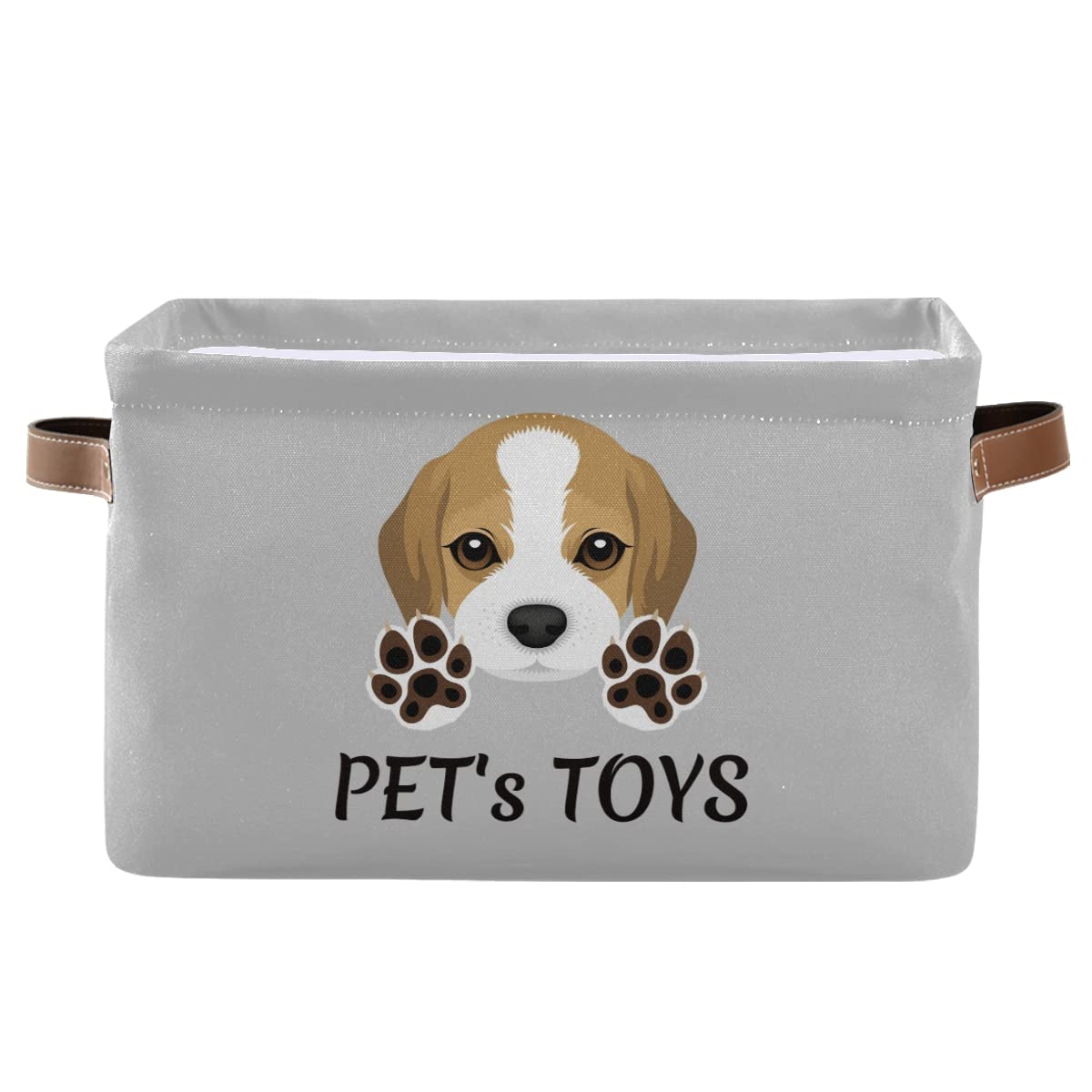 ODAWA Personalized Dog Toy Basket - Custom Pet Name Storage Box for Puppy Toys & Bedroom Decor - Durable Pet Organizer Bin for Dogs & Cats - Perfect for Home, Living Room & Nursery Organization