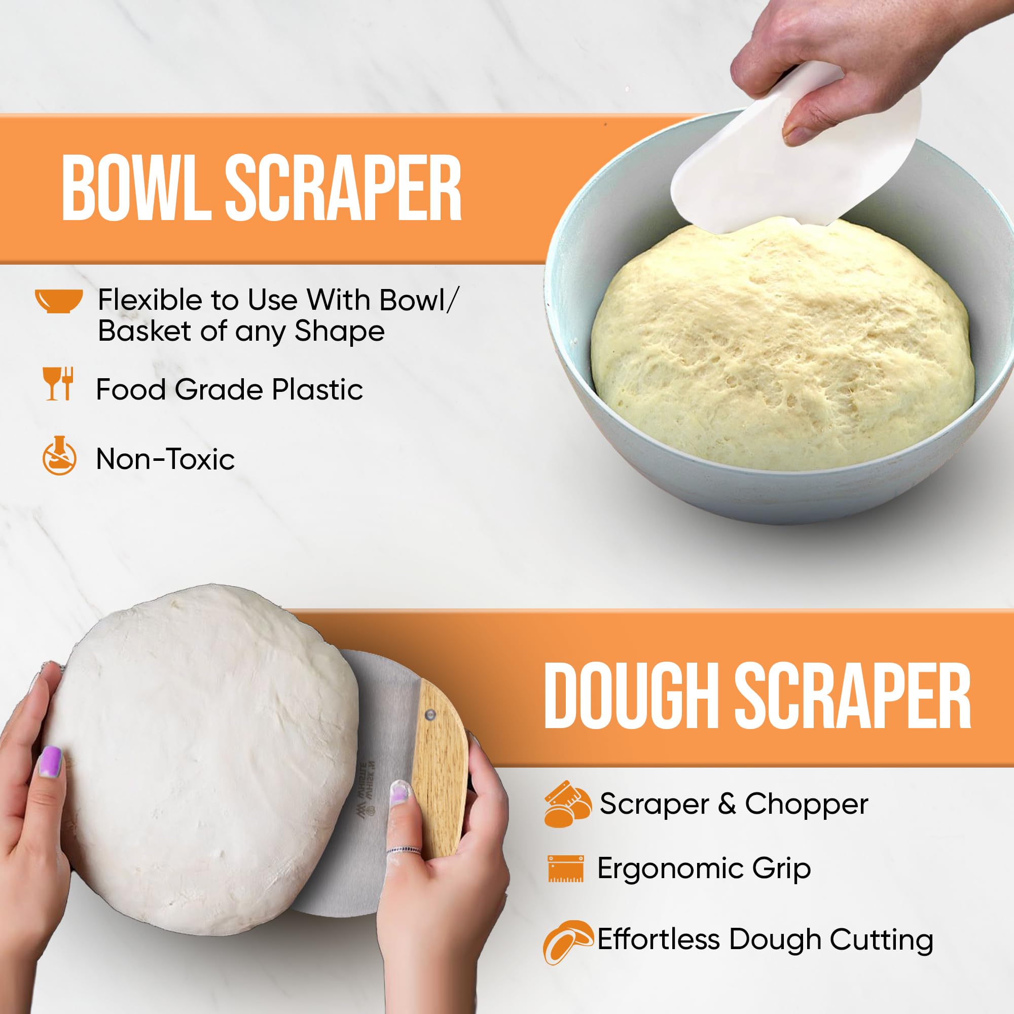 Organic Sourdough Starter Kit with Banneton Basket & Tools - 9