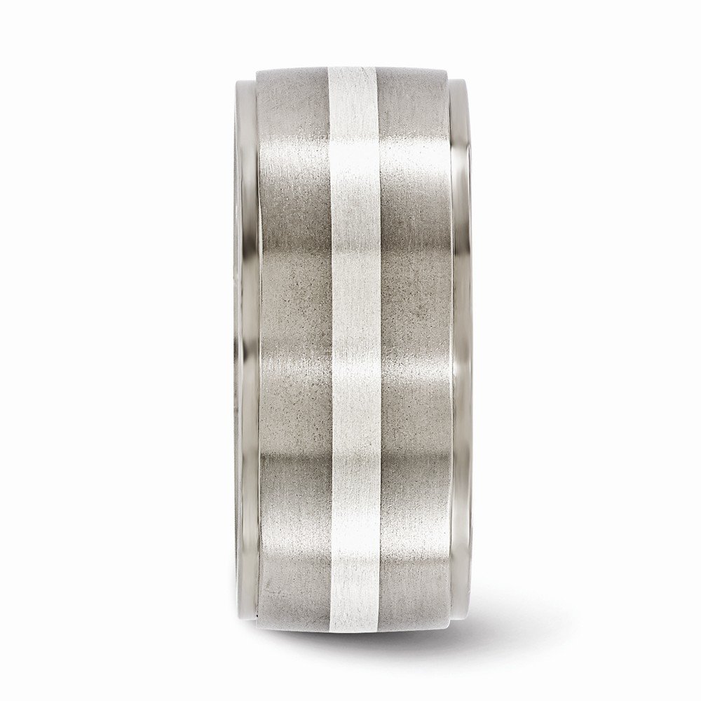 Titanium & 925 Sterling Silver Men's Wedding Band Ring - 10mm Classic Plain Design for Men - Perfect for Engagement, Anniversary, and Everyday Wear