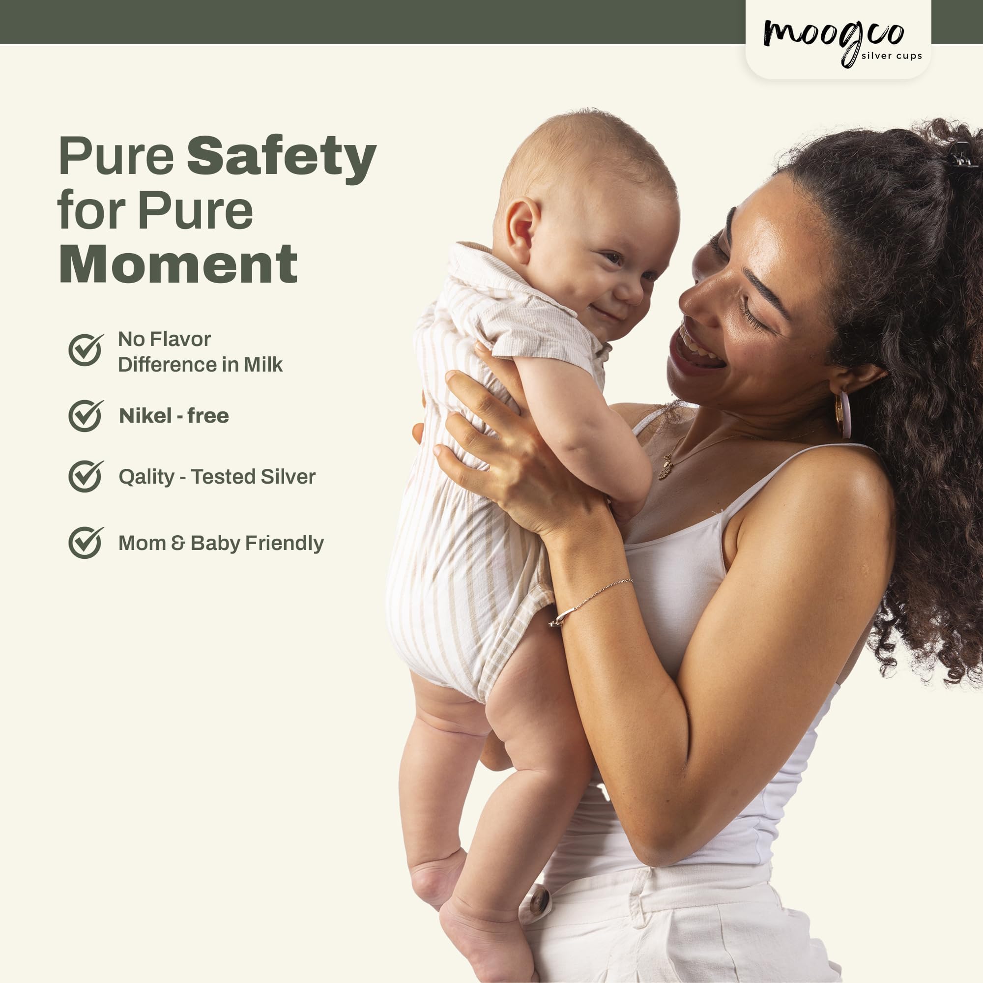 Moogco Original 925 Silver Nursing Cups - Soft Nipple Shields for Breastfeeding Newborns & Comfortable Nipple Covers for Nursing Mothers - Includes Travel Carrying Case - Perfect for Pain Relief & Discreet Public Breastfeeding