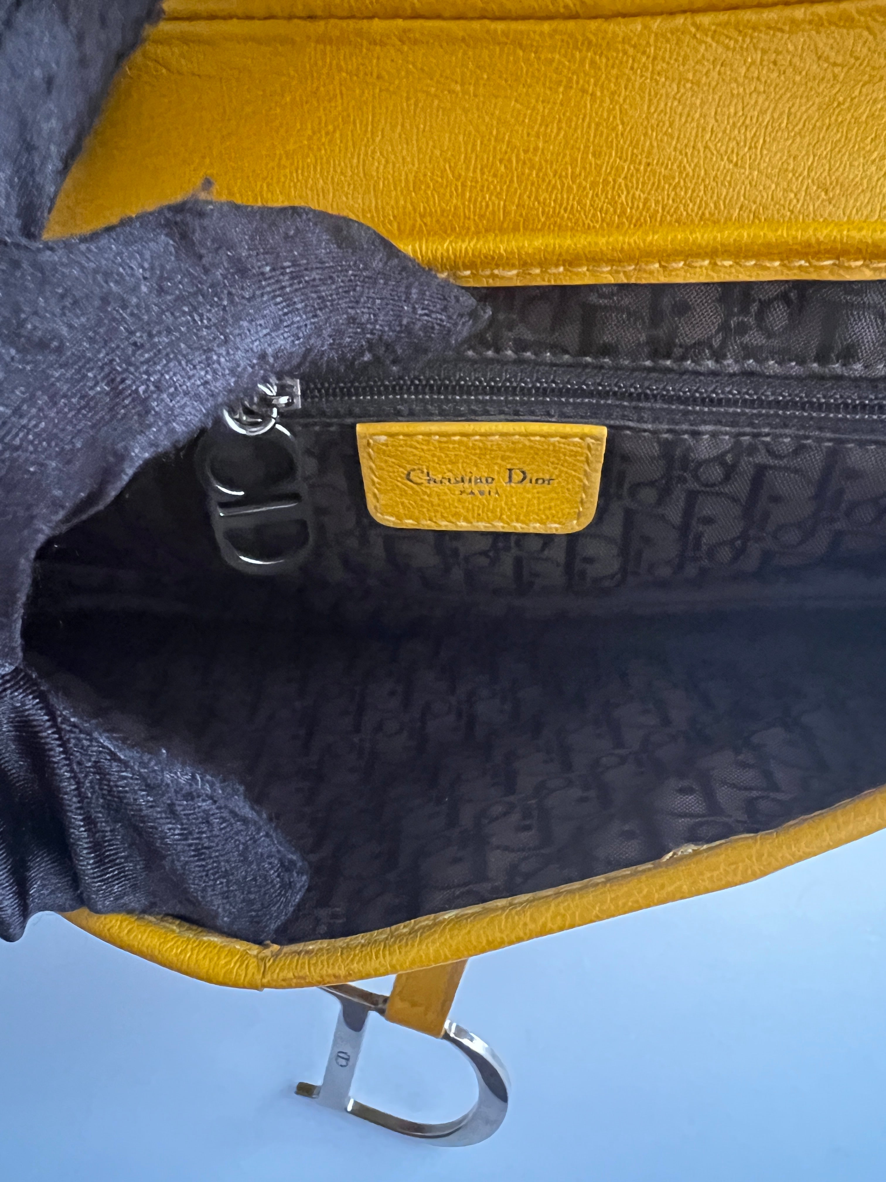 Dior Mustard Leather Saddle Bag for Women | Luxury Designer Handbag | Perfect for Work, Travel & Evening Events