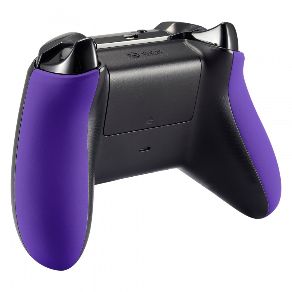 ExtremeRate Soft Touch Purple Controller Shell with Side Rails - Replacement Housing for Xbox One S & One X - Gaming Accessories for Enhanced Grip & Customization - Perfect for Competitive Gaming & Long Play Sessions