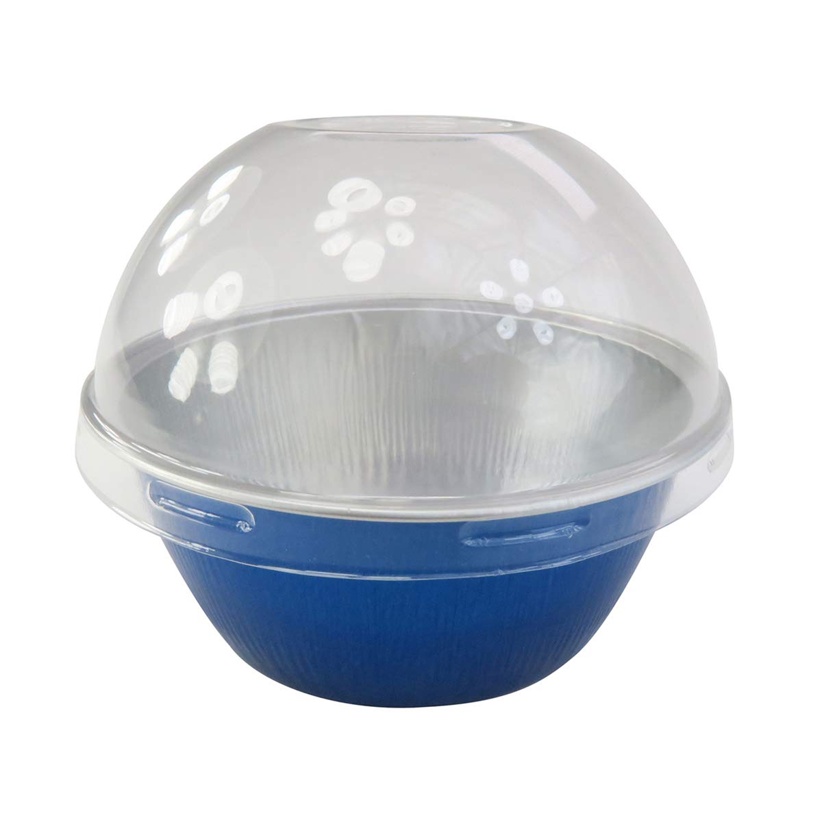 KitchenDance 4oz Disposable Colored Aluminum Baking Cups with Lids - 500 Pack Blue High Dome Foil Pans for Creme Brulee, Flan, Cupcakes, Desserts - Perfect for Home Baking, Party Cooking & Meal Prep