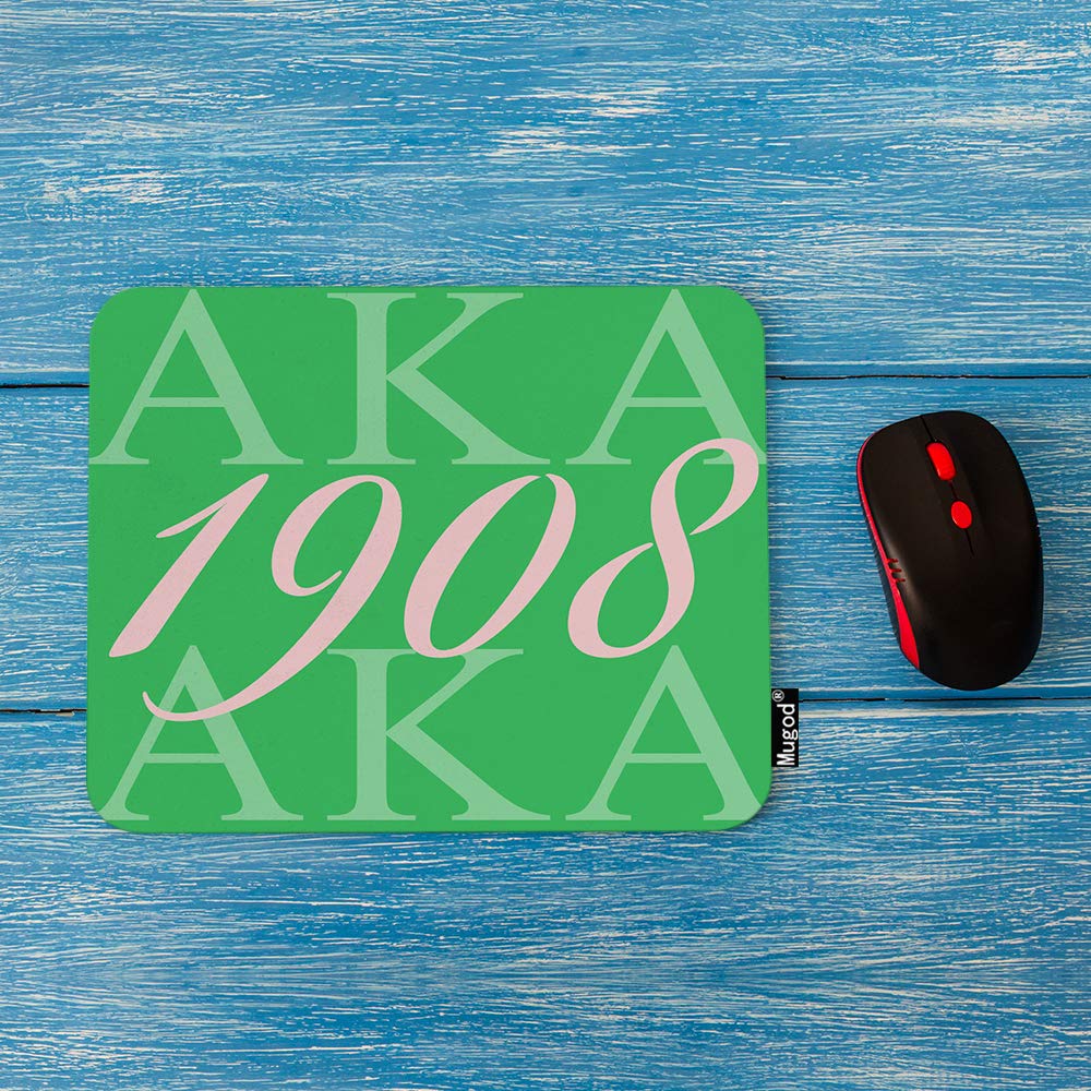 Mugod AKA 1908 Mouse Pad - Non-Slip Rubber Base Gaming Mouse Mat for Computer, Laptop, PC - Hip Hop Style in Pink, Green & White - 9.5x7.9 Inch - Perfect for Office, Home & Gaming Setup