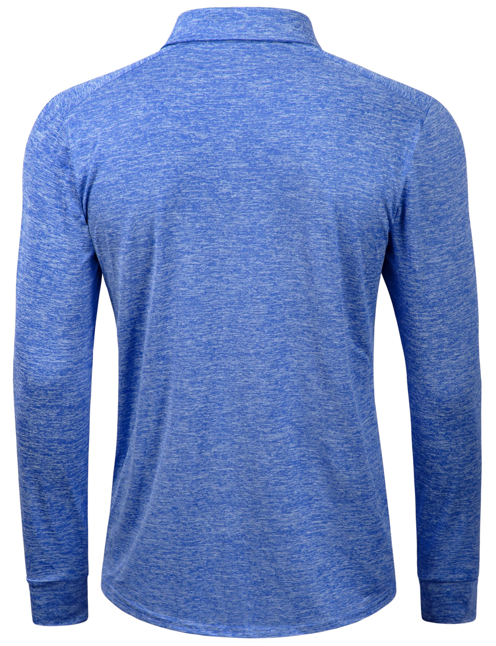 **Men's Quick Dry Golf Polo Shirt - Long Sleeve Breathable Athletic Performance Stretch Collared T-Shirt for Casual & Sports Wear | Perfect for Golf, Tennis & Outdoor Activities**