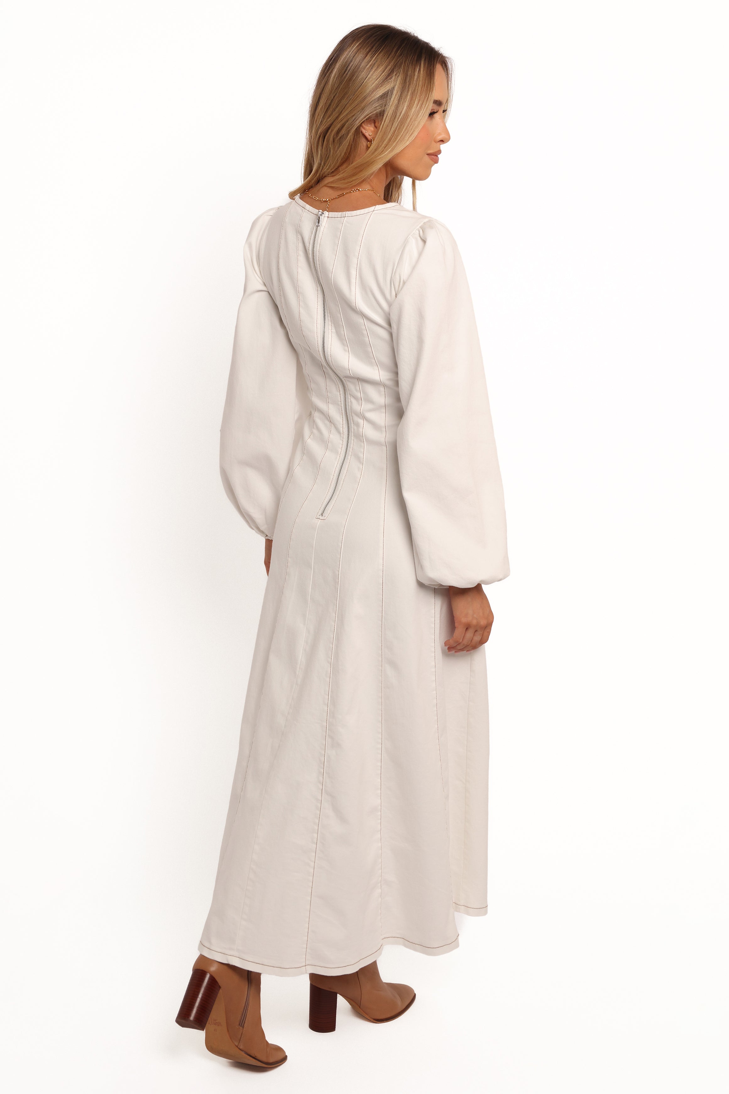 Cilla Midi Dress for Women - Elegant White Summer Dress for Casual, Office & Party Wear | Flowy A-Line Knee-Length Dress with Short Sleeves