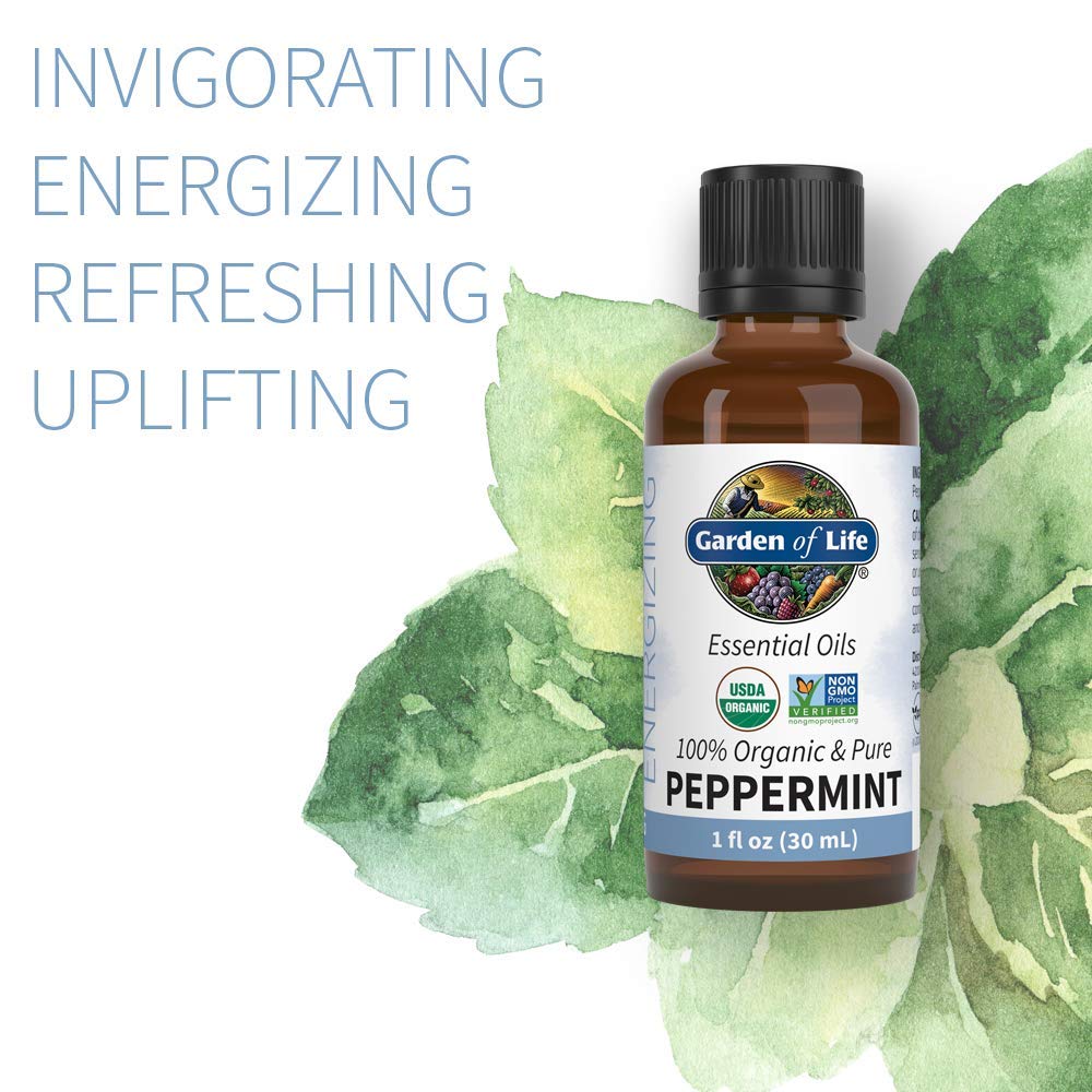 Organic Peppermint Essential Oil 0.5 fl oz (15 mL) - 100% Pure USDA Certified, Undiluted, Non-GMO - Aromatherapy, Diffuser, Massage, Meditation - Energizing & Refreshing for Home, Office, Yoga & Spa Relaxation
