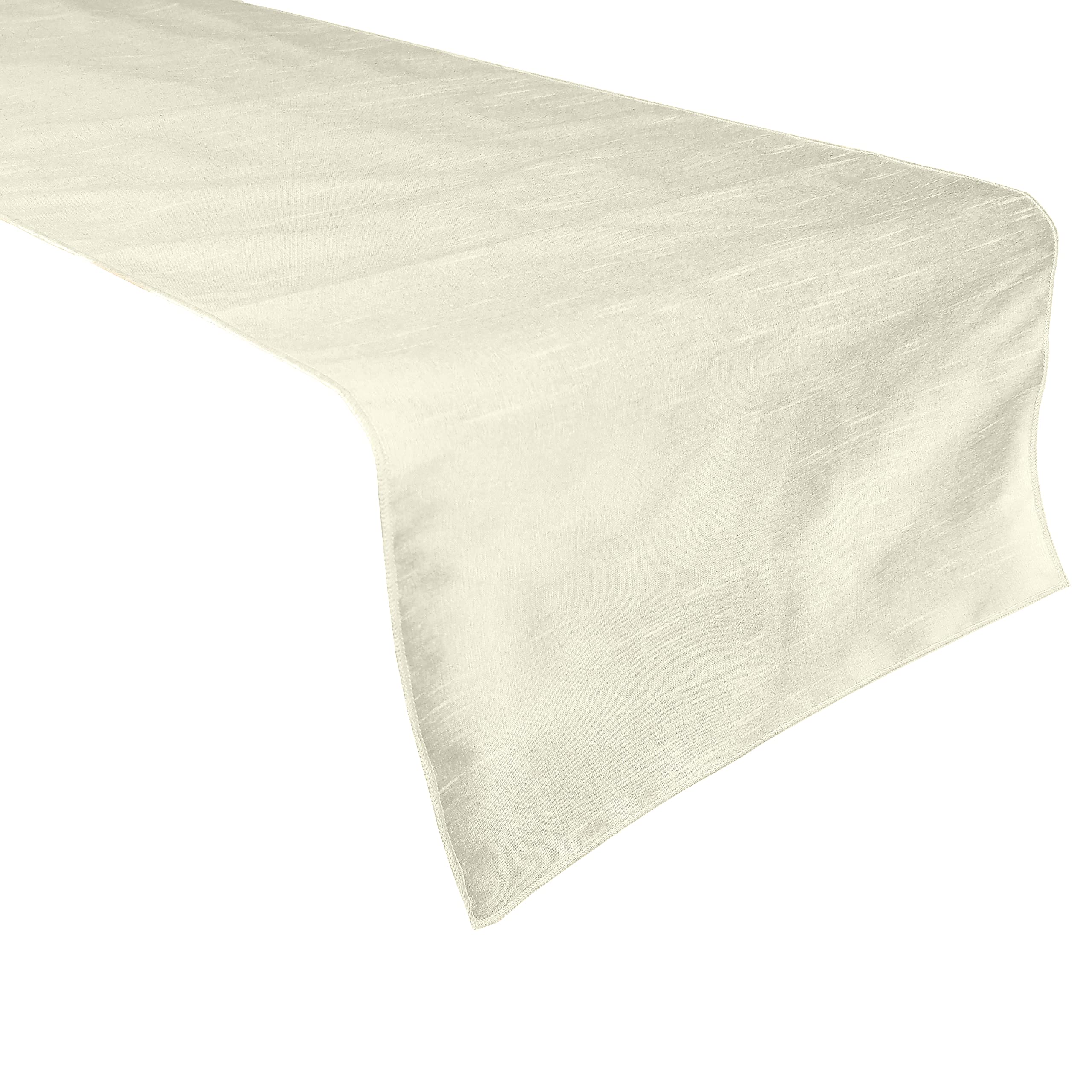 Elegant Faux Silk Dupioni Table Runner - 12x72 Inches Ivory Home Decor for Kitchen, Bedroom, Dining Table | Perfect for Weddings, Parties & Special Events