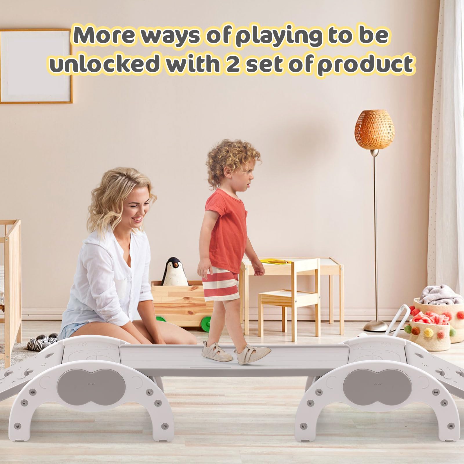 3-in-1 Kids Indoor Climber with Slide & Rocking Chair - Montessori Climbing Toy for Toddlers Boys & Girls | Freestanding Play Set for Home, Daycare & Preschool Activities
