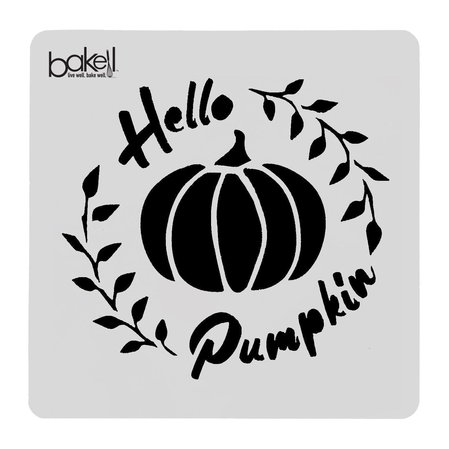 Bakell® 3x3 Hello Pumpkin Stencil - Perfect for Halloween Decorations, DIY Pumpkin Carving & Fall Crafts