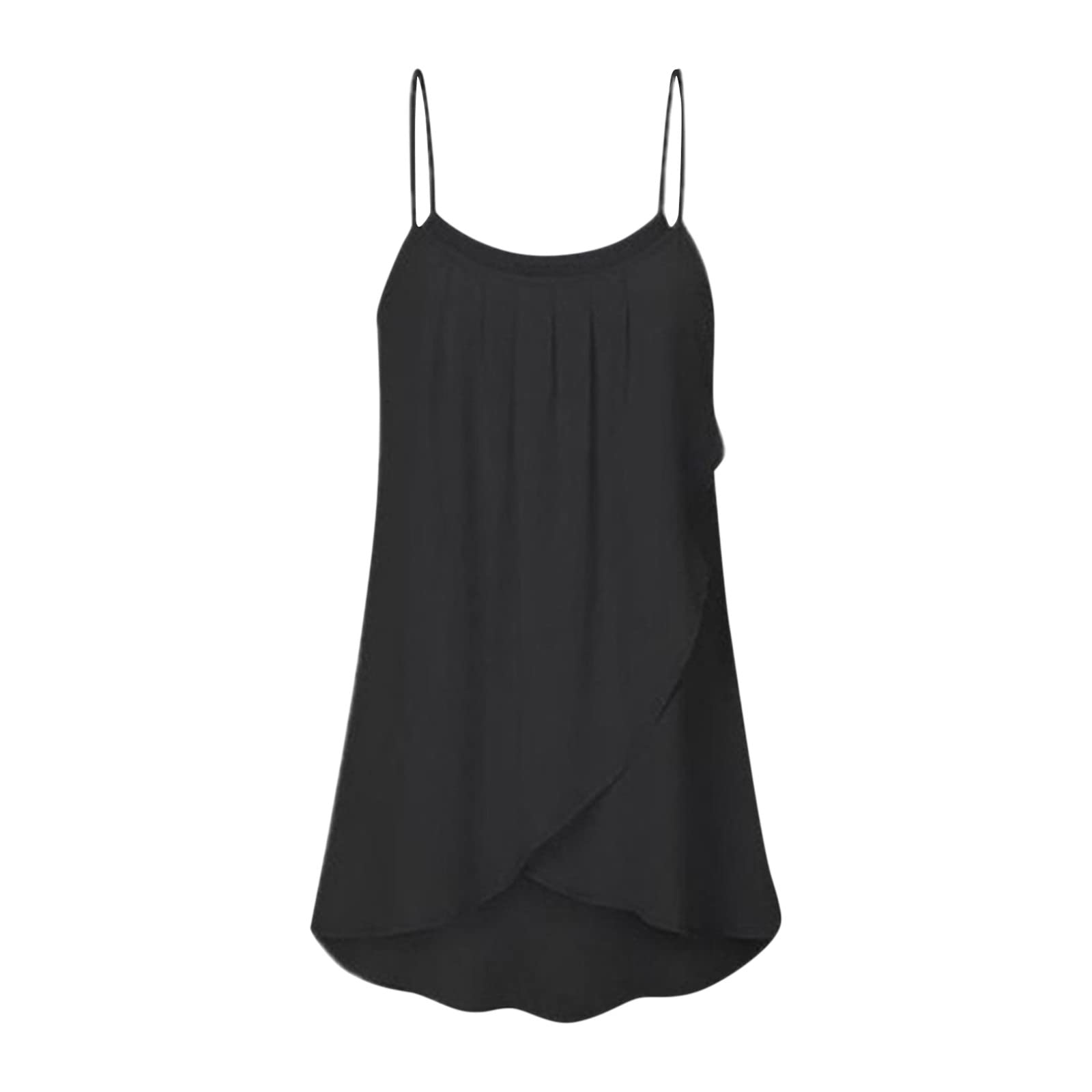 Women's Workout Crop Tops - Summer Sleeveless O-Neck Tank Top with Irregular Hem & Sling Design | Gym, Yoga, Running & Casual Wear