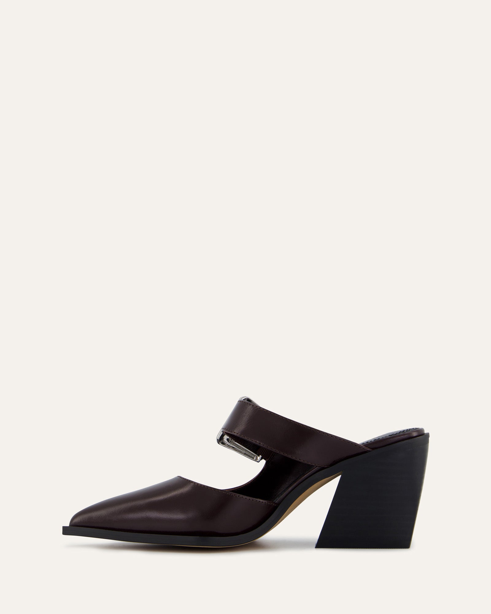 FLOSSY Mid Heels for Women - Merlot Leather Pumps with Comfortable Heel - Perfect for Office, Parties & Special Occasions