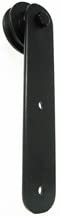 Acorn BC6BI 11-1/4 Inch Round End Strap Rolling Barn Door Hardware Kit - Black Iron Finish for Sliding Barn Doors, Closet Doors & Room Dividers