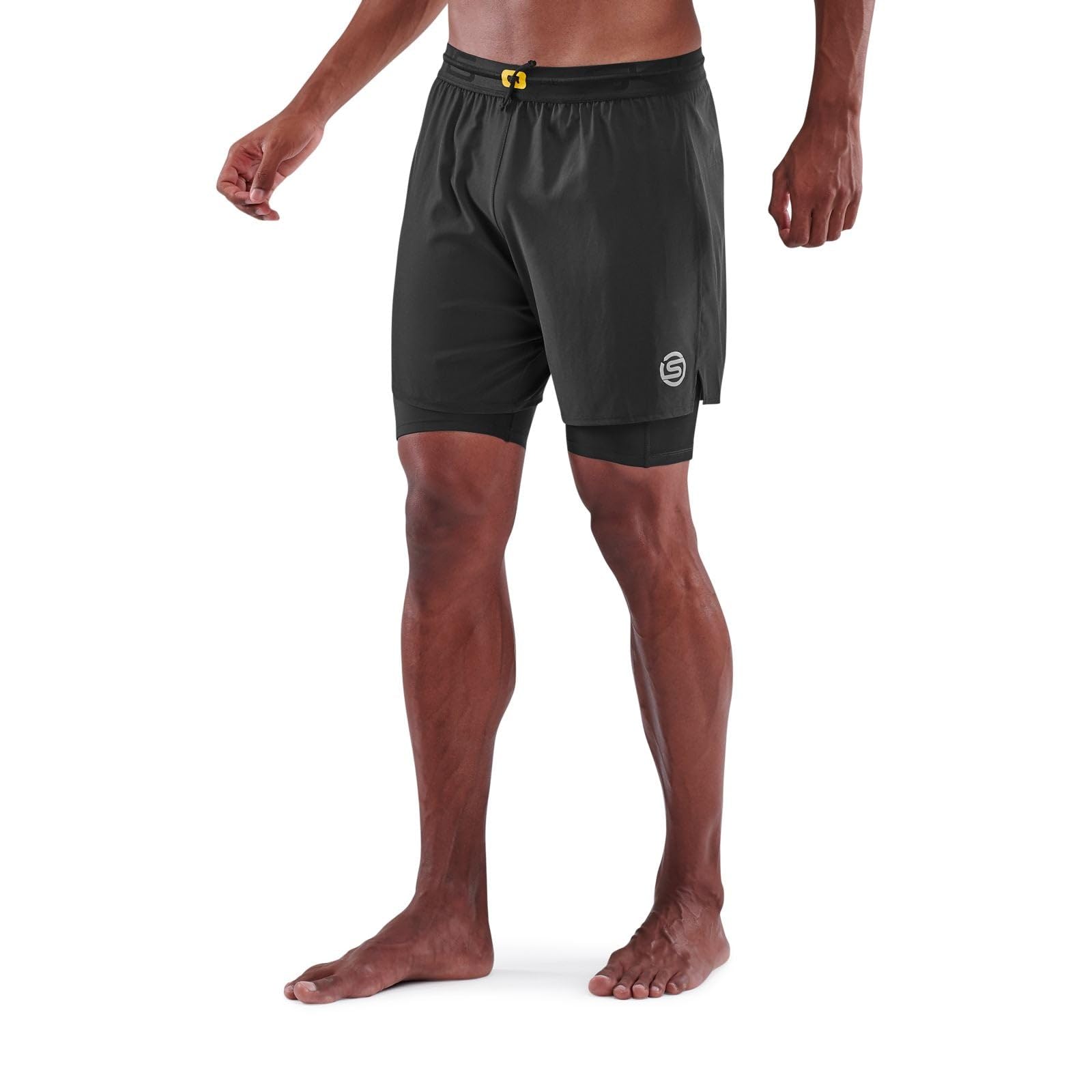 Skins Men's Series-3 Compression Hybrid 2-in-1 Tights-Shorts for Running, Gym & Sports Performance | Moisture-Wicking & Muscle Support