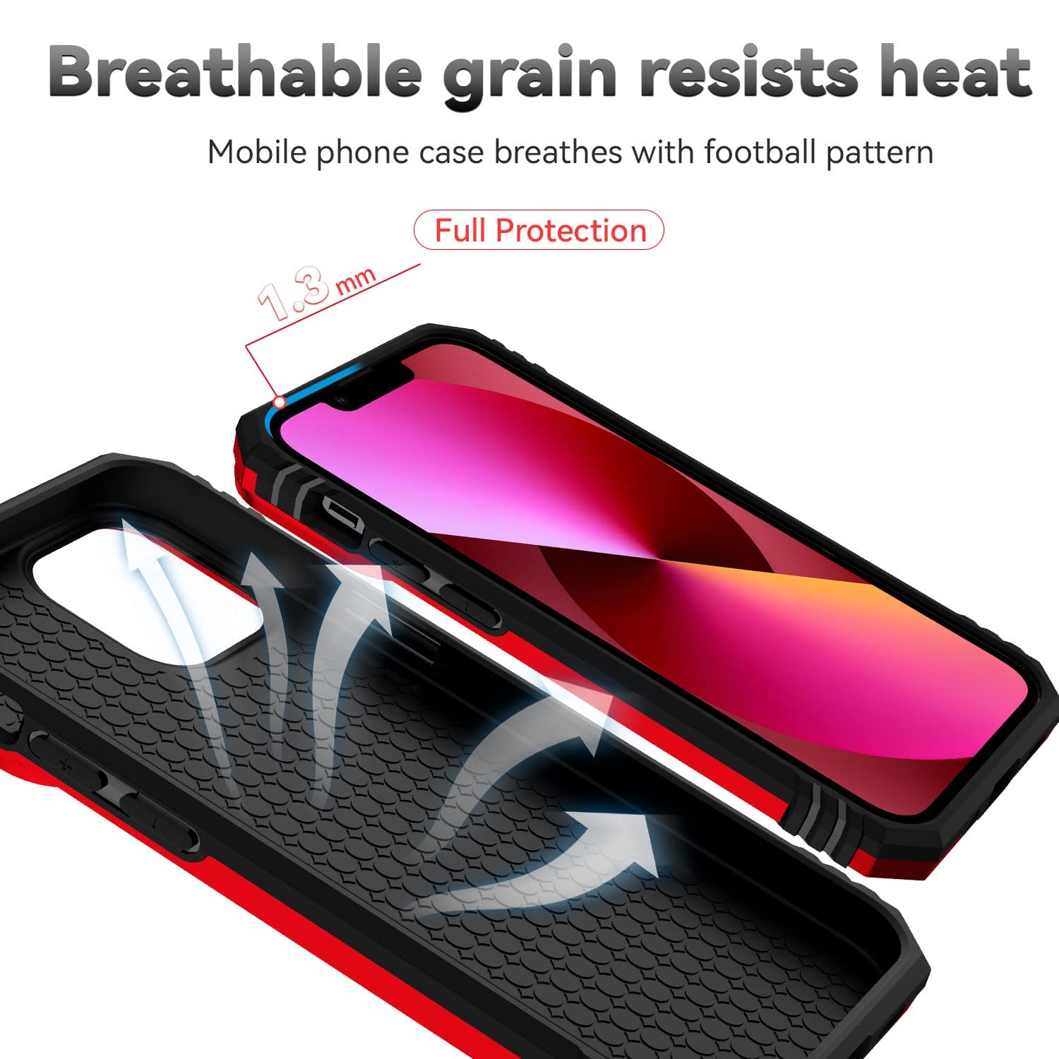 Hitaoyou iPhone 13 Case with Camera Cover & Kickstand - Military Grade Shockproof Heavy Duty Protective Magnetic Phone Cover for iPhone 13 (Red) - Perfect for Outdoor Activities, Travel & Daily Protection