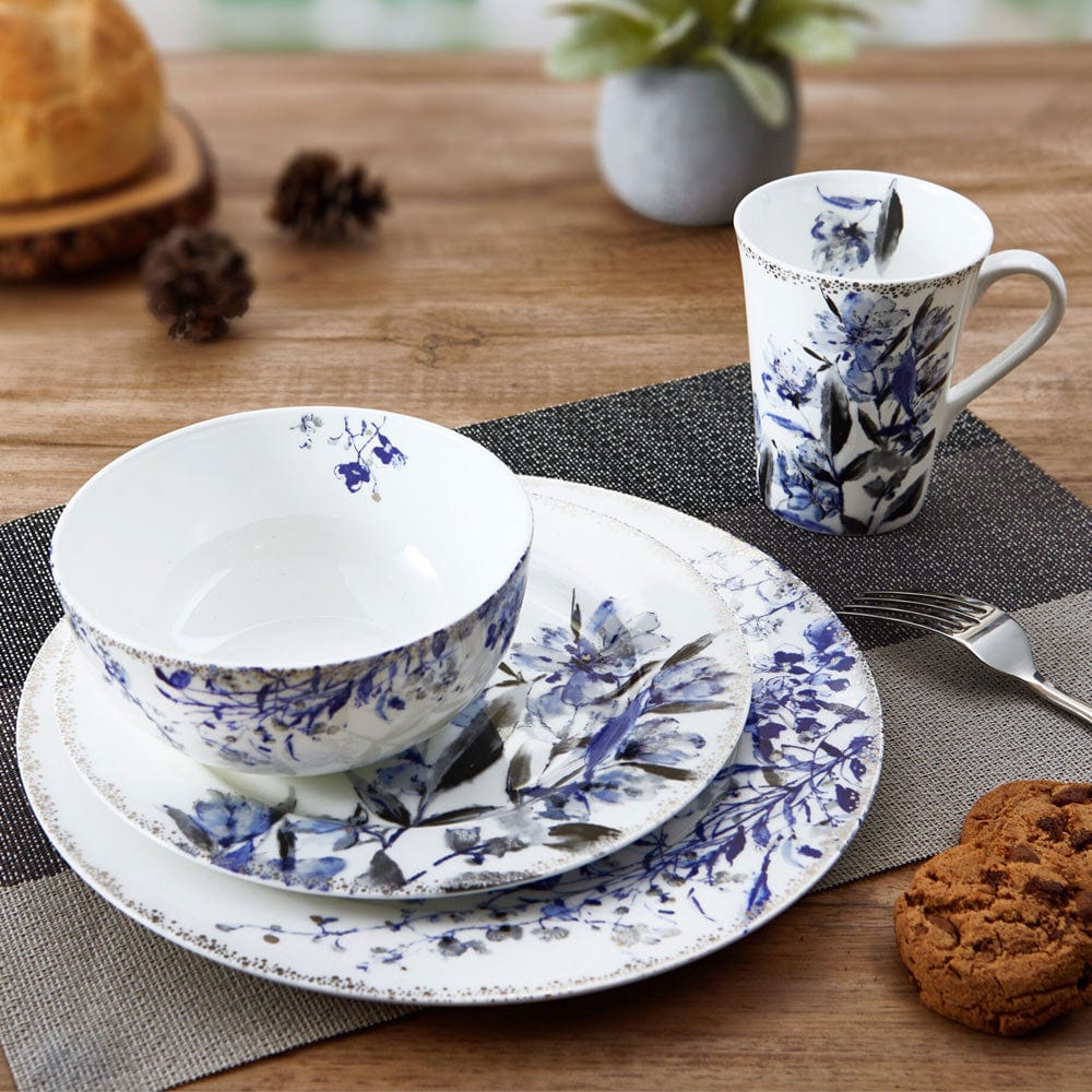 Kaia Platinum Set of 4 Elegant Coffee Mugs - Perfect for Home, Office & Gifts - Durable Ceramic Cups for Tea, Hot Chocolate & Cappuccino