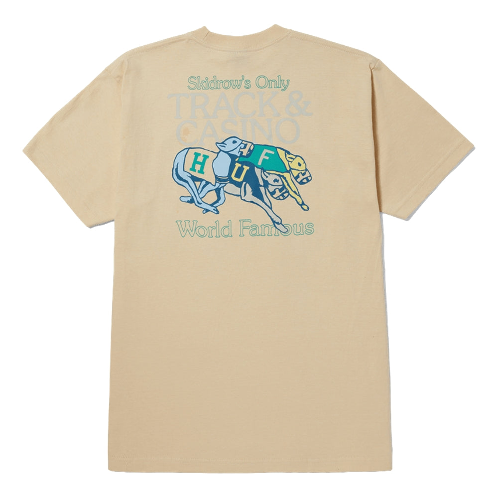 HUF Long Shot Short Sleeve T-Shirt in Wheat Color - Casual Streetwear for Men - Perfect for Everyday Wear, Skateboarding, and Urban Fashion