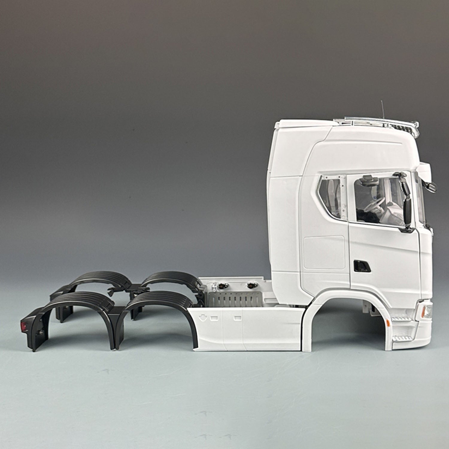 1/14 Scale 770S Plastic Cabin Kit for RC Tractor Truck - Unpainted Openable Shell - Remote Control Dumper Car Spare Parts - Perfect for RC Model Building, DIY Projects & Truck Simulation Scenes