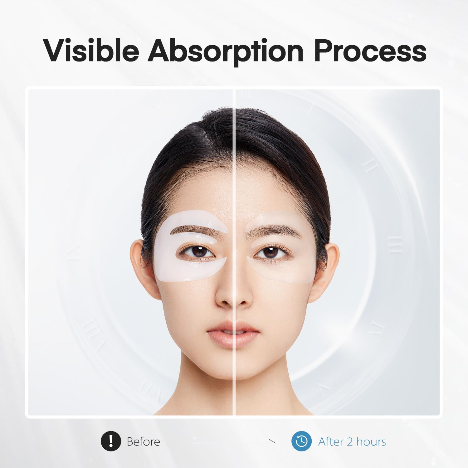 Dongyu Collagen Under Eye Patches - Overnight Eye Gel Mask with Caffeine, Peptides & Niacinamide - Reduce Dark Circles, Puffiness & Eye Bags - Anti-Wrinkle Treatment for Smile Lines - 6 Pcs - Perfect for Nighttime Skincare & Travel Essentials