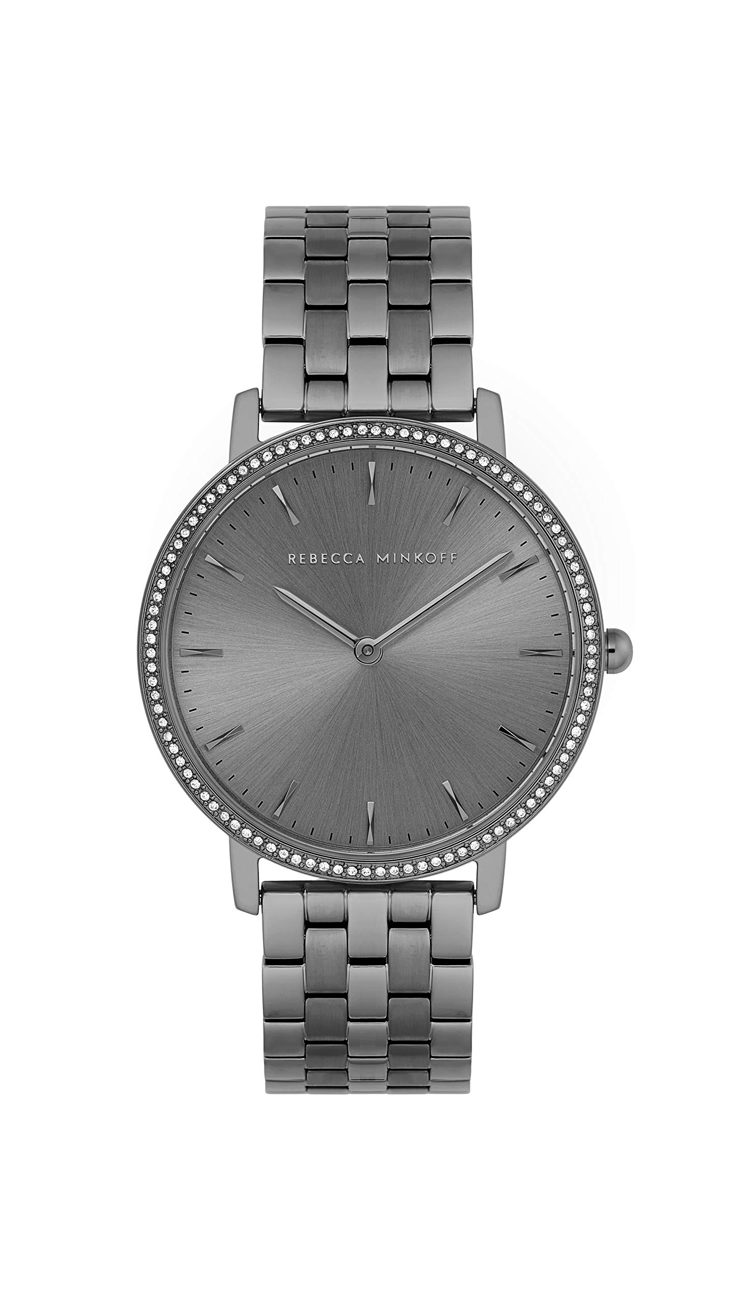 Rebecca Minkoff Women's Major Quartz Watch - Stainless Steel Strap, Gray Dial, 16mm Case - Fashionable Ladies Watch for Work, Date Night & Everyday Wear (Model 2200350)