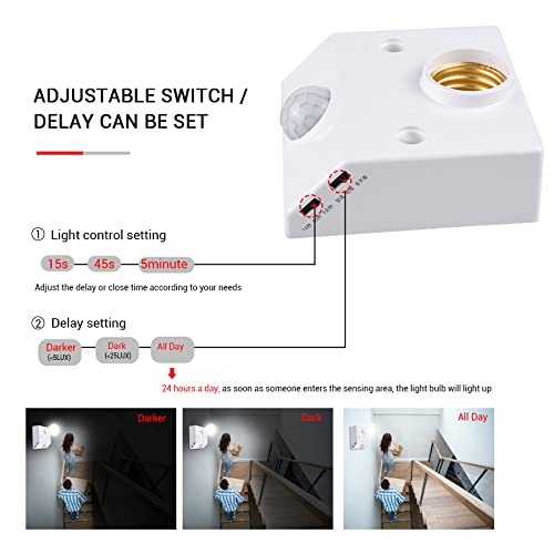 Fengyan LED Landscape Light with PIR Motion Sensor & Sound Control - E27 Socket for Outdoor Street Lighting (SKG E27) - Perfect for Garden, Pathway, and Driveway Security Lighting