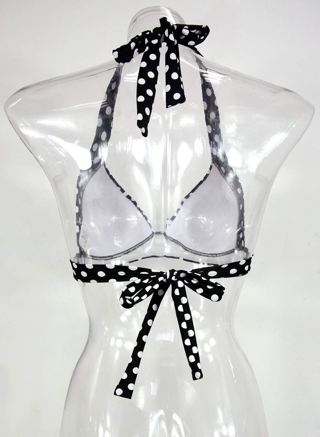Vintage 50s Halter Neck Bikini Top for Women - Soft Molded Padding, Tie Back Swimsuit - Perfect for Beach, Pool & Summer Vacations
