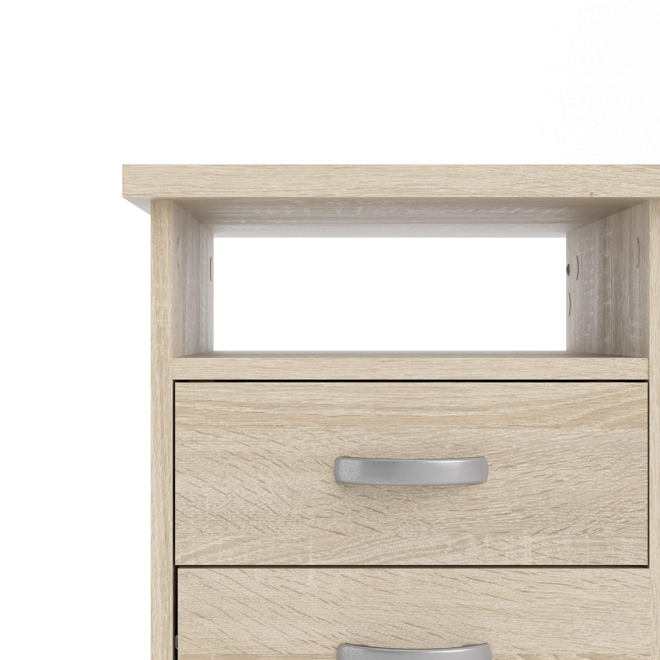 Tvilum Walden 5-Drawer Oak Wood Desk for Home Office - Sturdy & Spacious Writing Desk with Storage for Study, Work, or Dorm Room