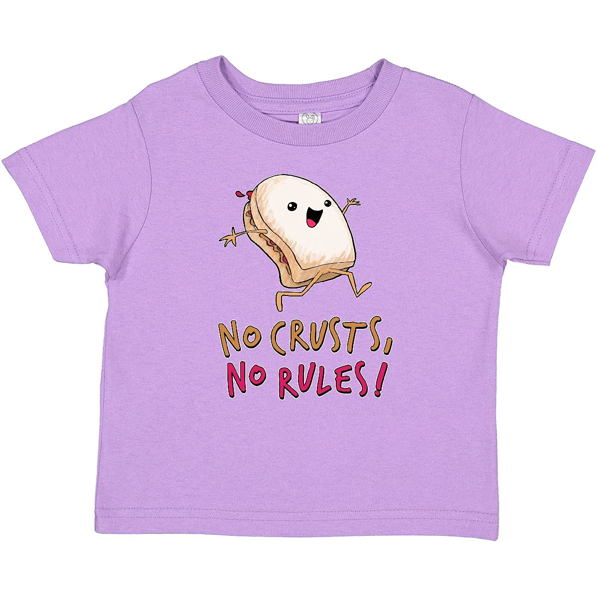 Inktastic Funny PB&J Sandwich Design Baby T-Shirt - No Crusts No Rules - Soft Cotton Infant Tee for Playtime & Casual Outfits