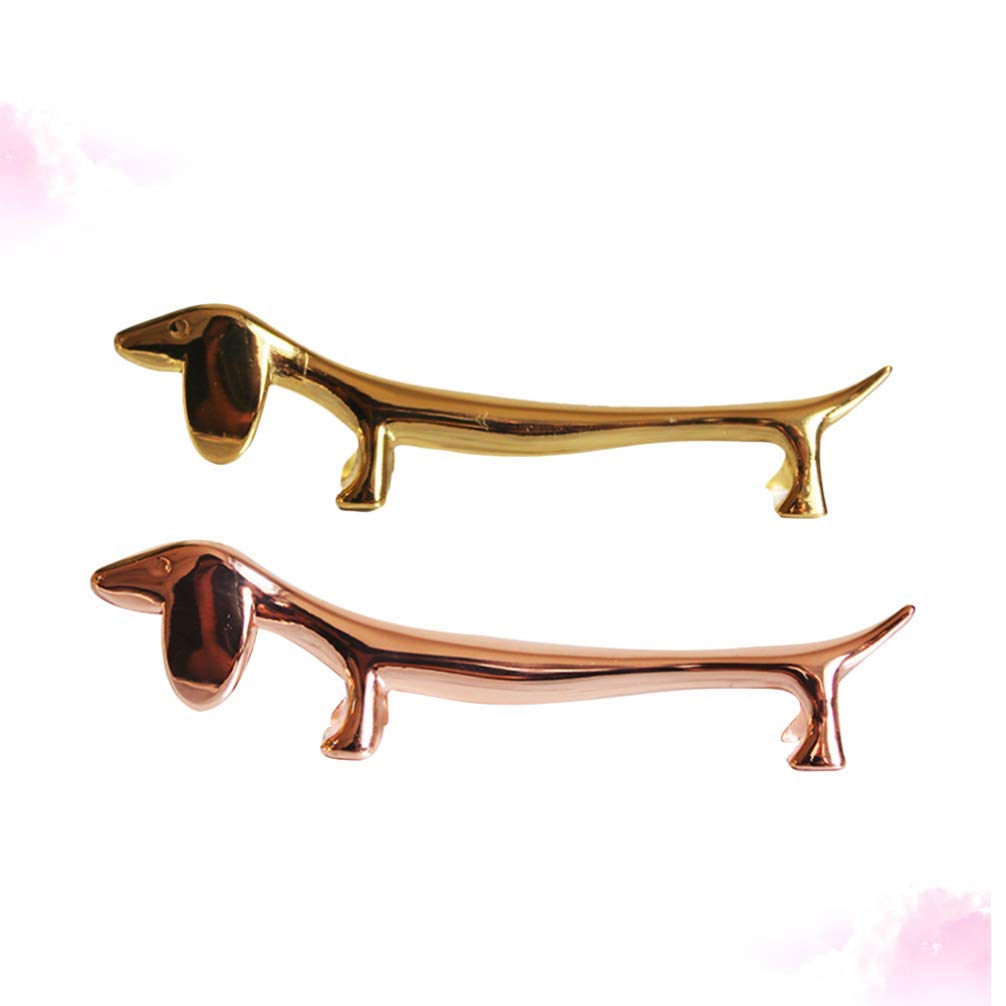 2pcs Metal Dog-Shaped Chopstick Rest Holder - Elegant Spoon & Fork Stand for Wedding, Christmas, New Year Dinner Party - Perfect Table Centerpiece Decoration for Asian Cuisine & Holiday Celebrations