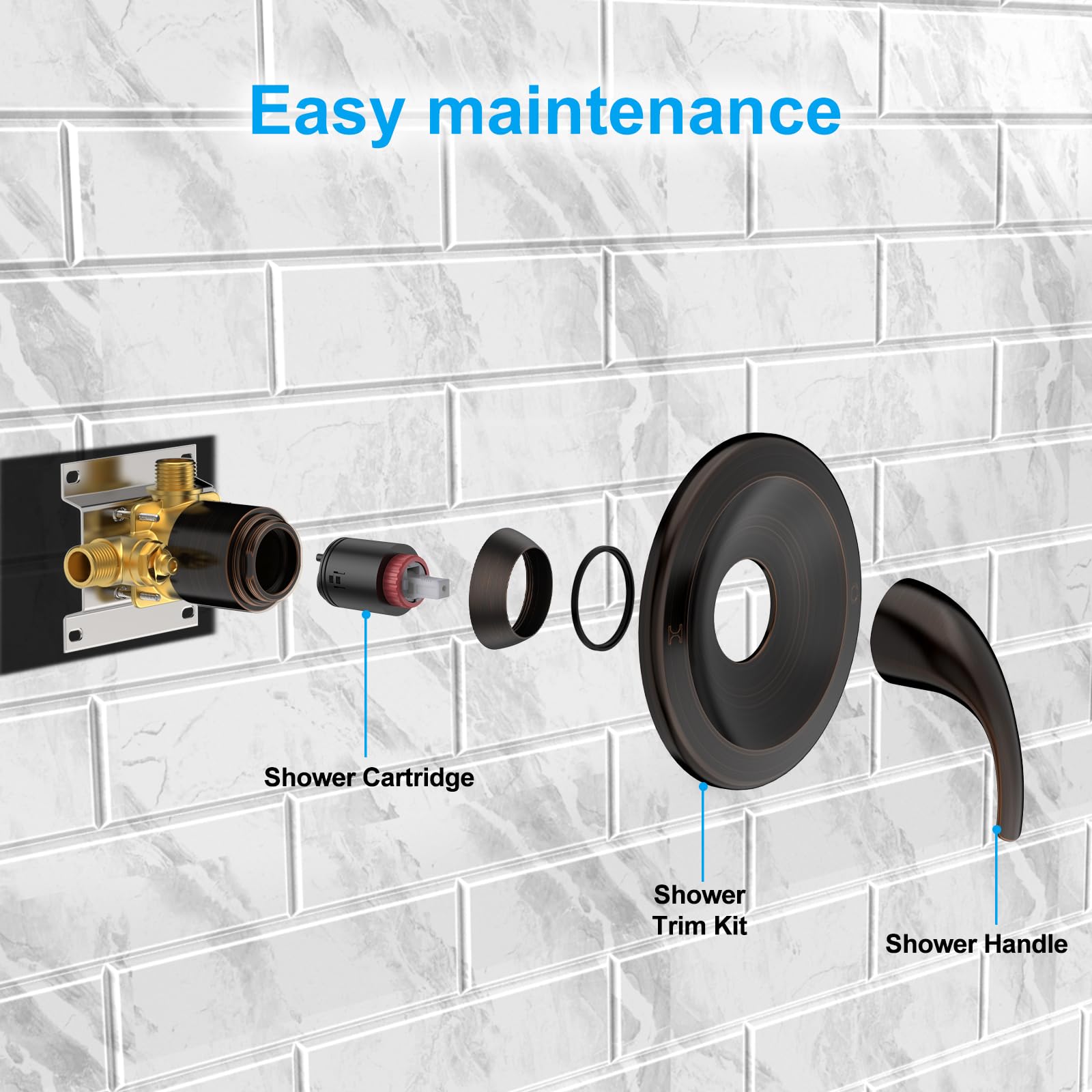 EMBATHER Single Handle Shower Faucet Set with 6