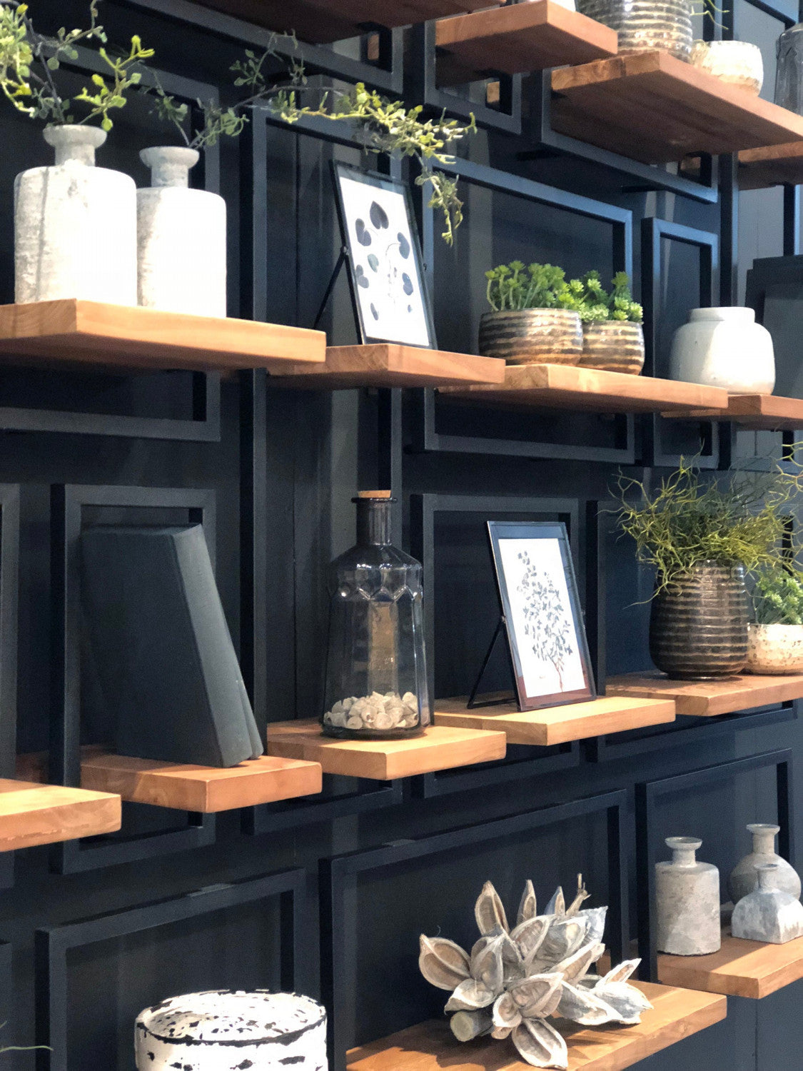 Bayan Metal Frame Wall Box IV Teak - Rustic Home Decor for Living Room, Bedroom & Office - Perfect for Storage and Display