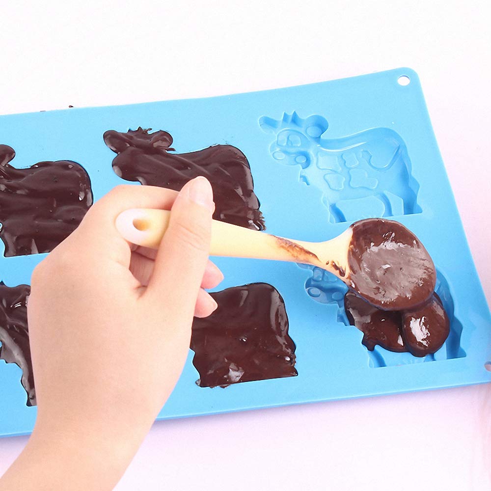 2 Pack Cow Silicone Molds for Baking, Chocolate & Soap Making - DIY Cake Candy Fondant