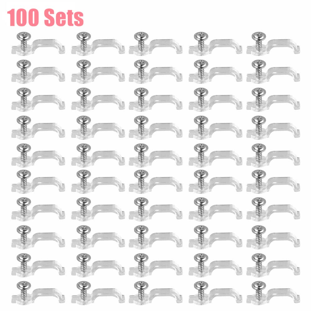 100-Pack Clear Cable Clips for LED Strip Lights - Strong Adhesive Wire Organizers for Home, Kitchen, Bedroom & Party Decor - Perfect for TV Backlighting, Under Cabinet Lighting & Event Setup