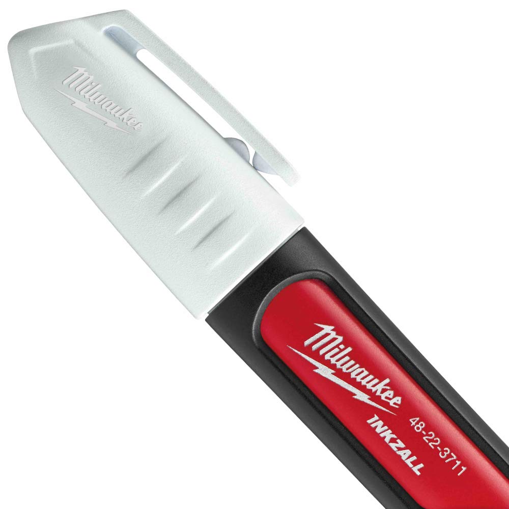 Milwaukee Electric Tools White Paint Marker (48-22-3712) - Permanent Marker for Metal, Wood, Plastic - Ideal for Construction, DIY Projects & Industrial Labeling
